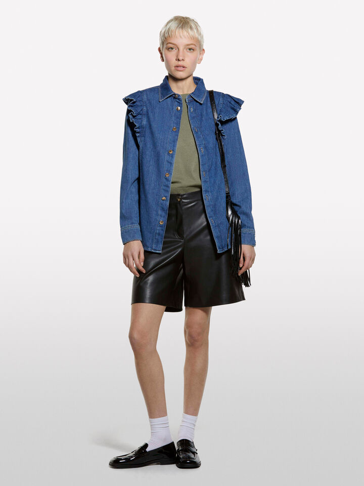 Military green crew neck top - women's crew neck sweaters - Dark Green | Sisley image number 1